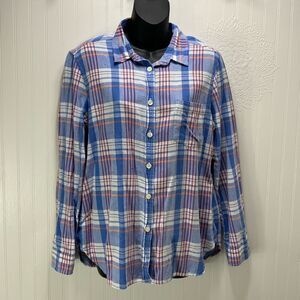 J. CREW 100% cotton long sleeve plaid shirt